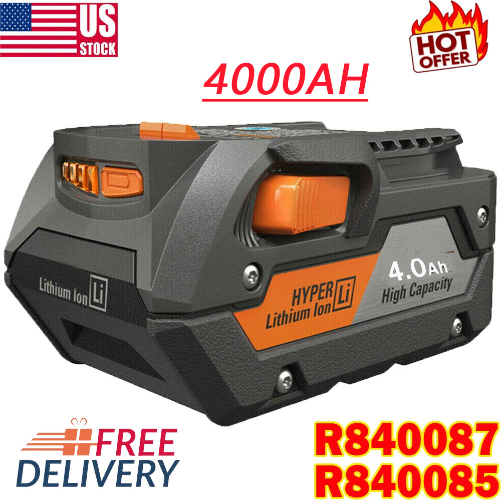 4.0AH R840087 Battery 18V For RIDGID R840083 R840085 R840084 Power Tool Hyper