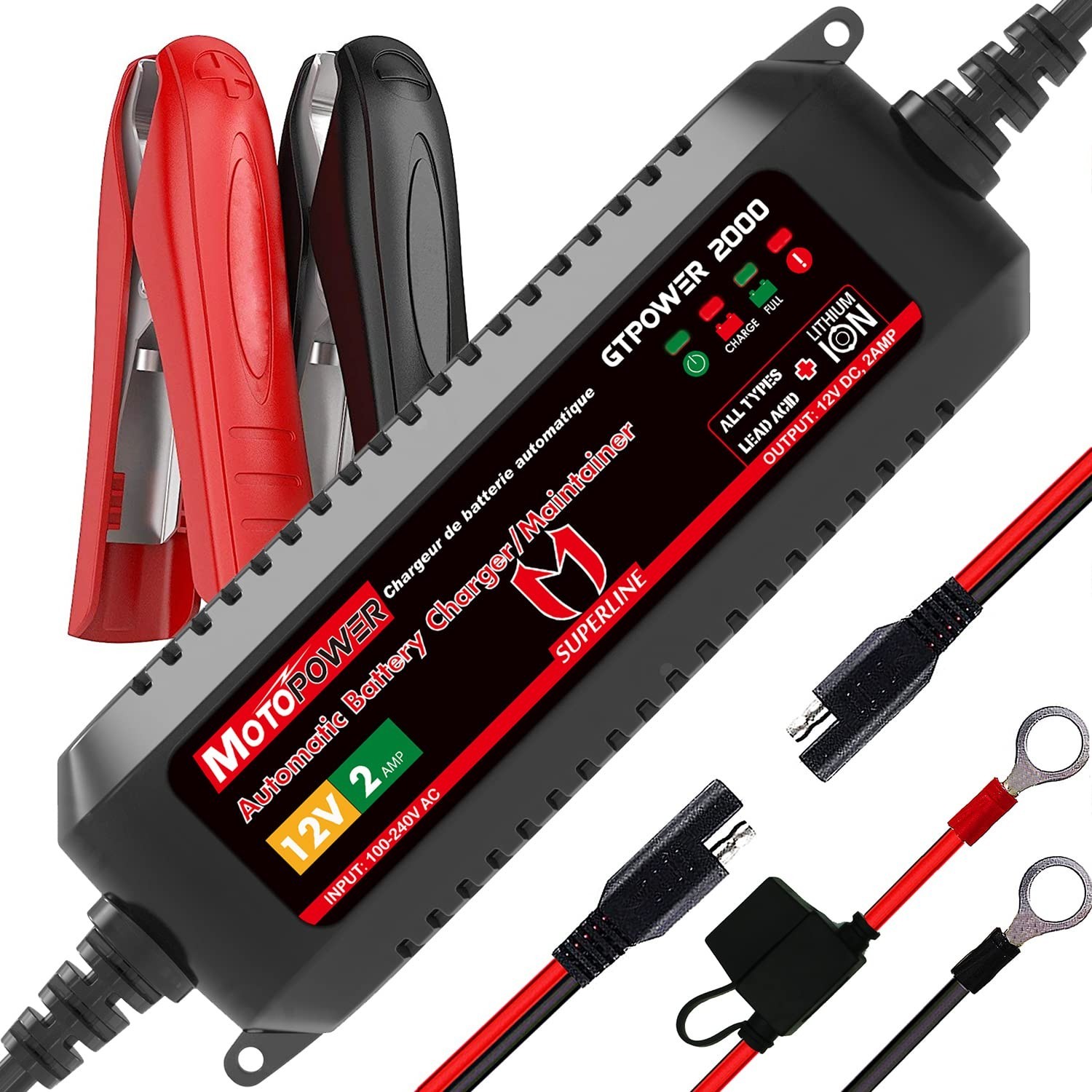 12V 2A Automatic Battery Charger for Lithium Ion Batteries – Smart Charging Tech