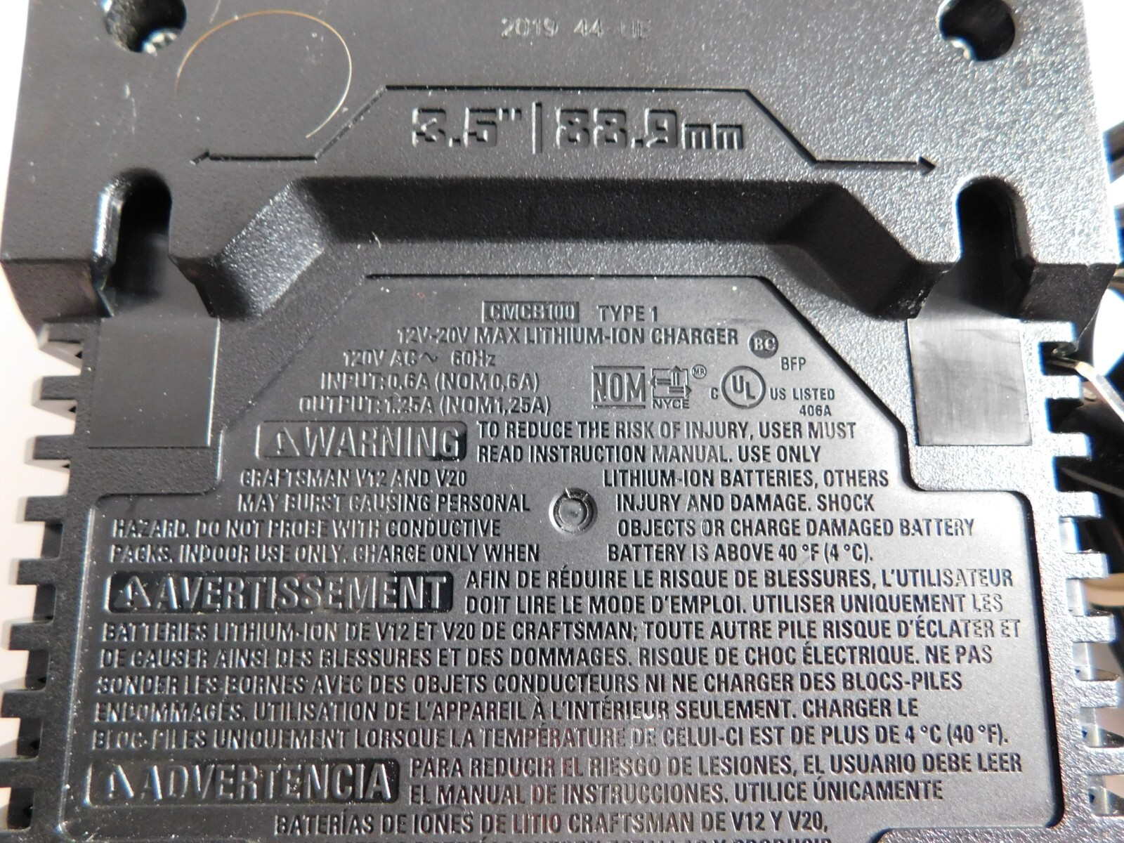 Craftsman CMCB100 Type 1 – 12V-20V Max Lithium Ion Charger