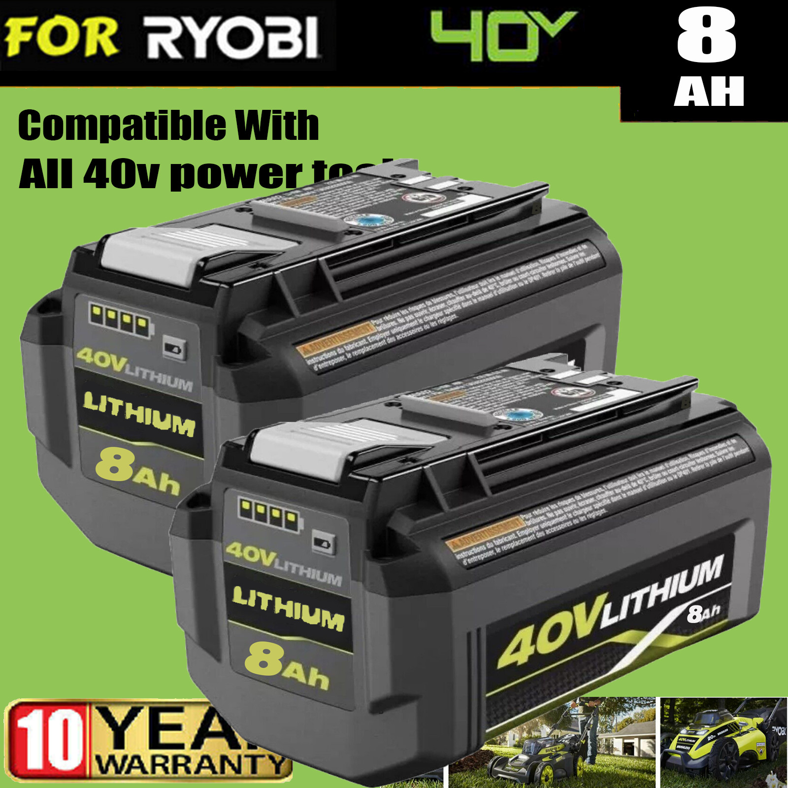 40V For Ryobi 8.0Ah Lithium lot Extended Capacity Battery OP40261 OP4026 OP4015
