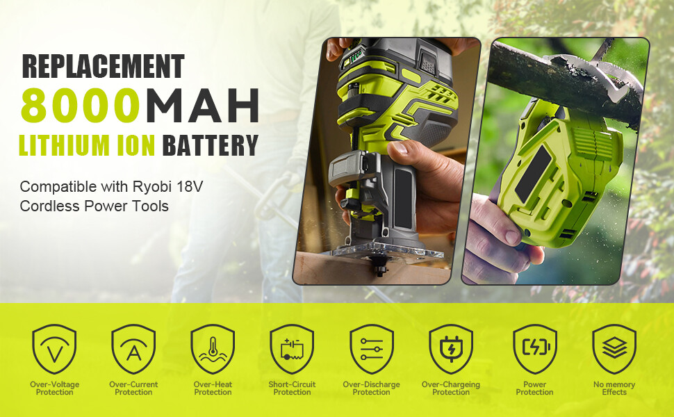 For RYOBI P108 18V One Plus High Capacity Lithium Ion 8.0Ah Battery DUAL Charger