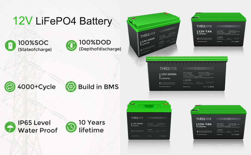 12V 7Ah Cycle Maintenance Free Home Energy Storage Battery Lot LiFePO4 Battery