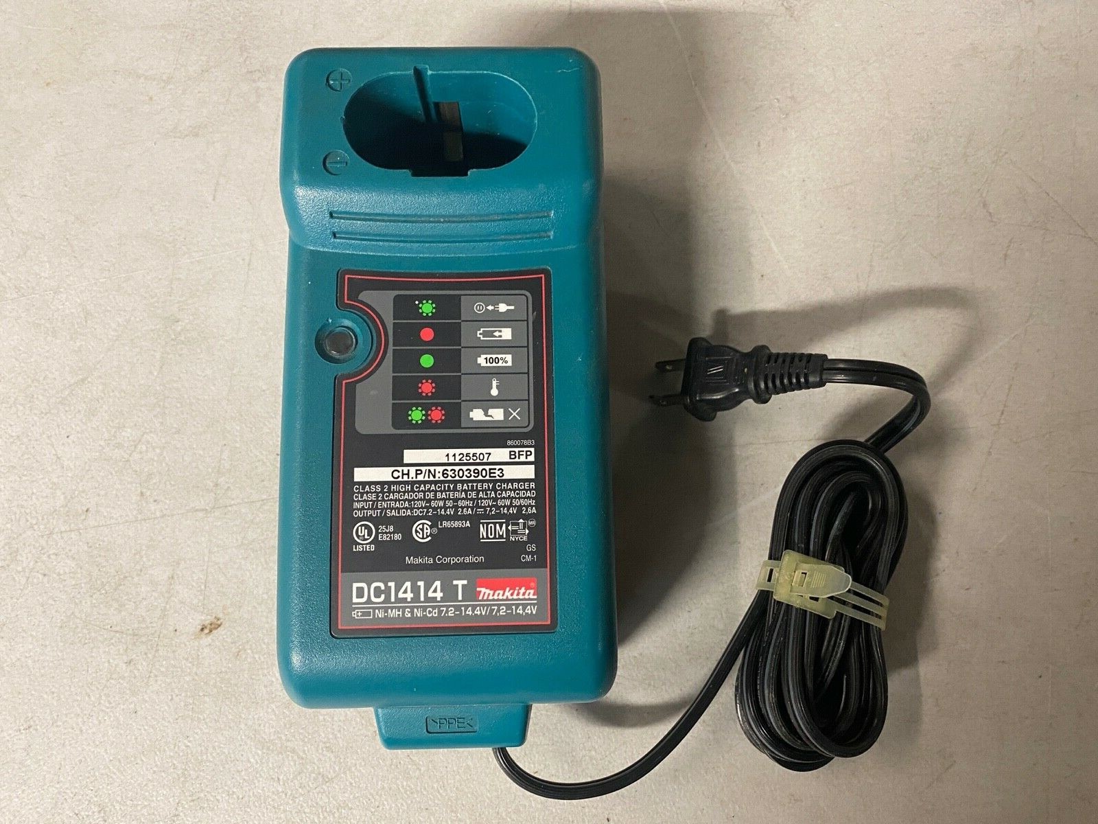 Makita DC1414T Charger for 7.2v 9.6v 12v 14.4v NiCd NiMH Power Tool Battery