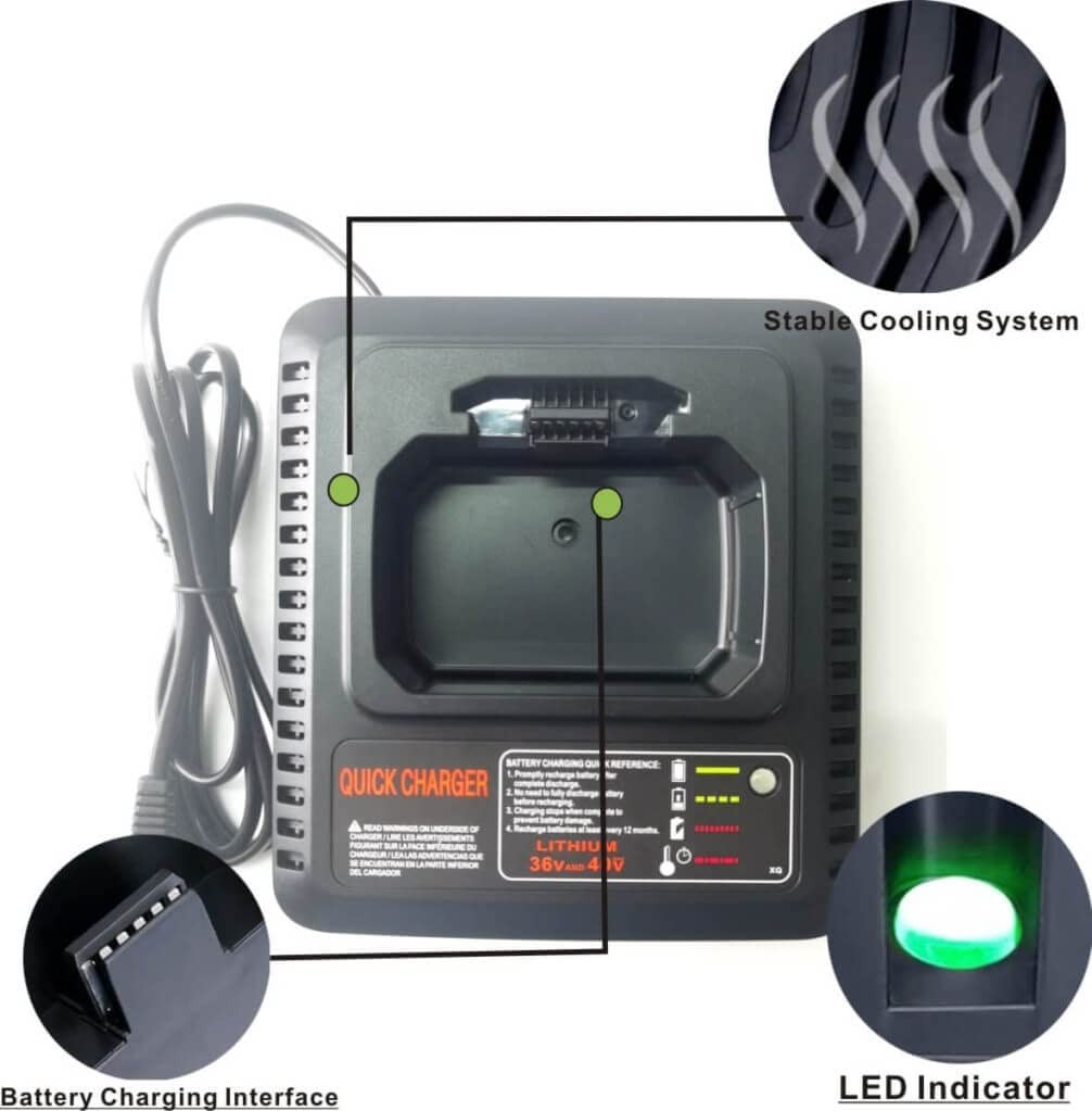 Anoitd 40V Max Battery Charger Lcs40 Compatible Black Decker 36V 40V Max