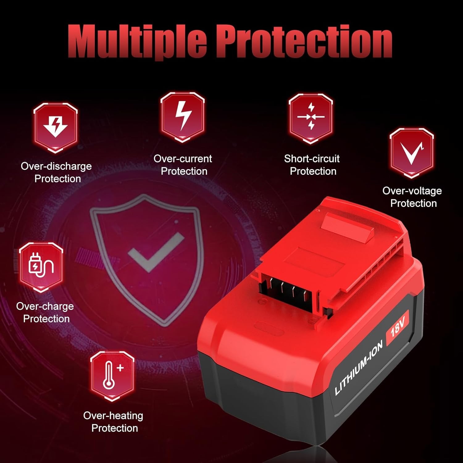 18V 8.0Ah Lithium-Ion Battery for Porter Cable PC18B PC18BL PC18BLX / Charger