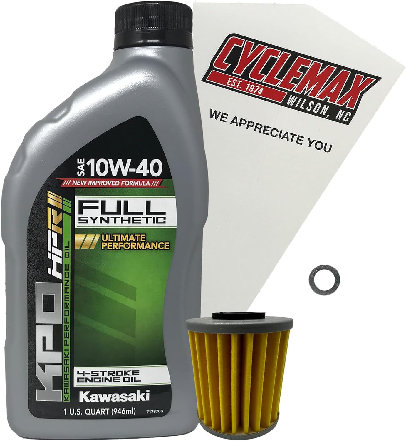 Cyclemax Full-Synthetic KPO Oil Change Kit Compatible with 2021-2025 Kawasaki KX