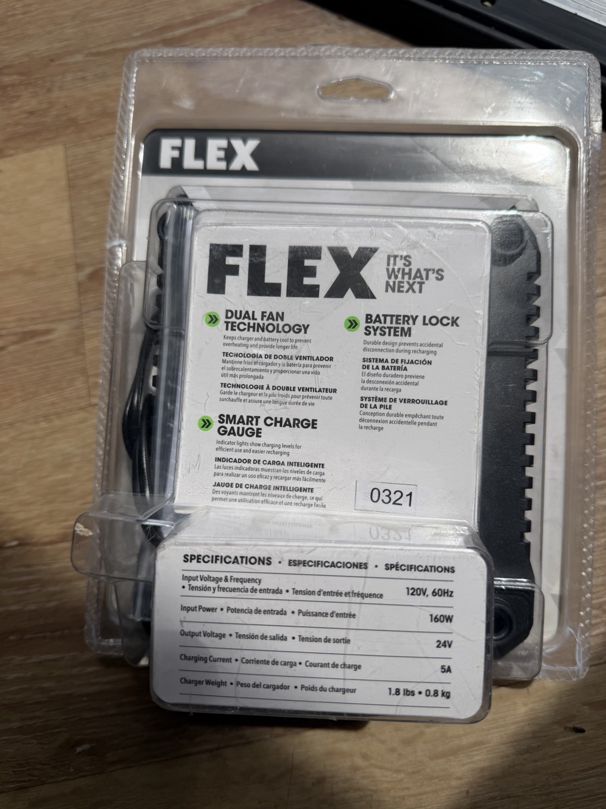 FLEX 24V 160W Fast Battery Charger, Black, Single Battery Charging