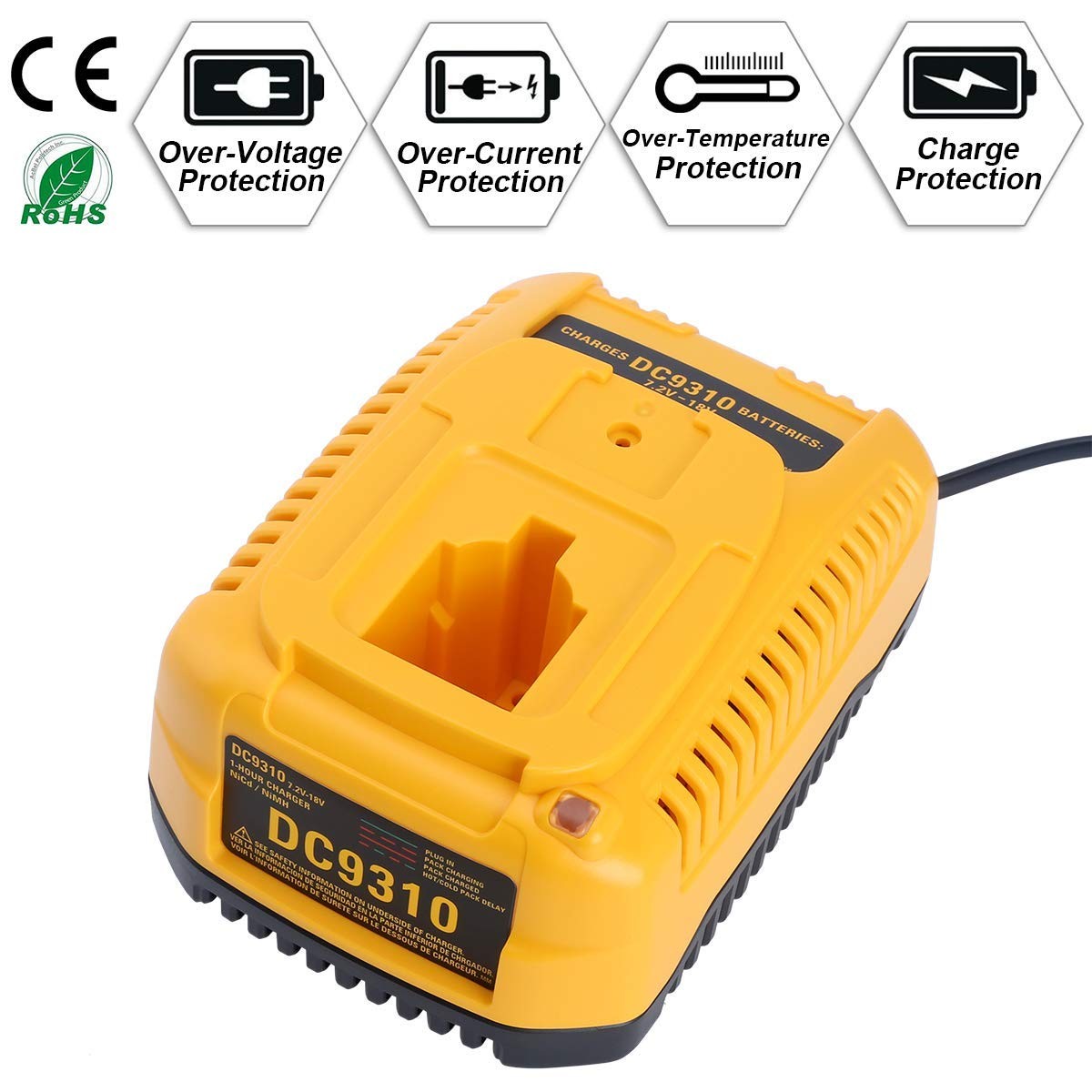Lasica Dc9310 Charger Compatible Dewalt 18V Battery Charger Dc9310 Compatible