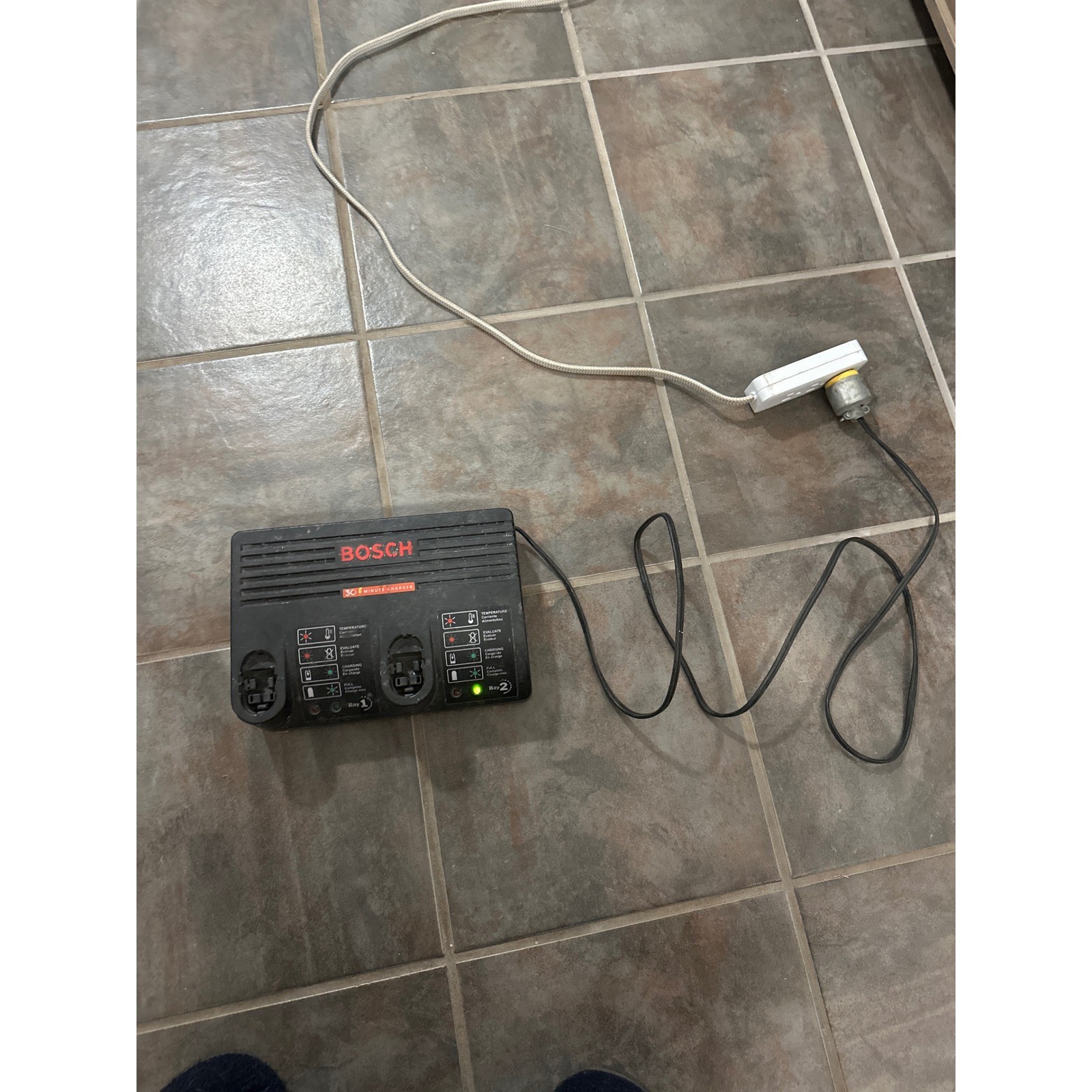 Bosch Dual Bay 30 Minute Rapid Battery Charger Black Power Tool Station