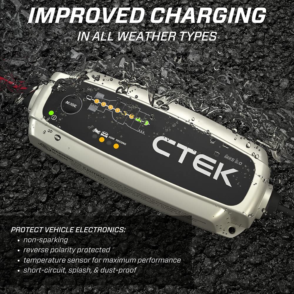 CTEK MXS 5.0 Battery Charger Fully Automatic 12V Lead Acid AGM Waterproof