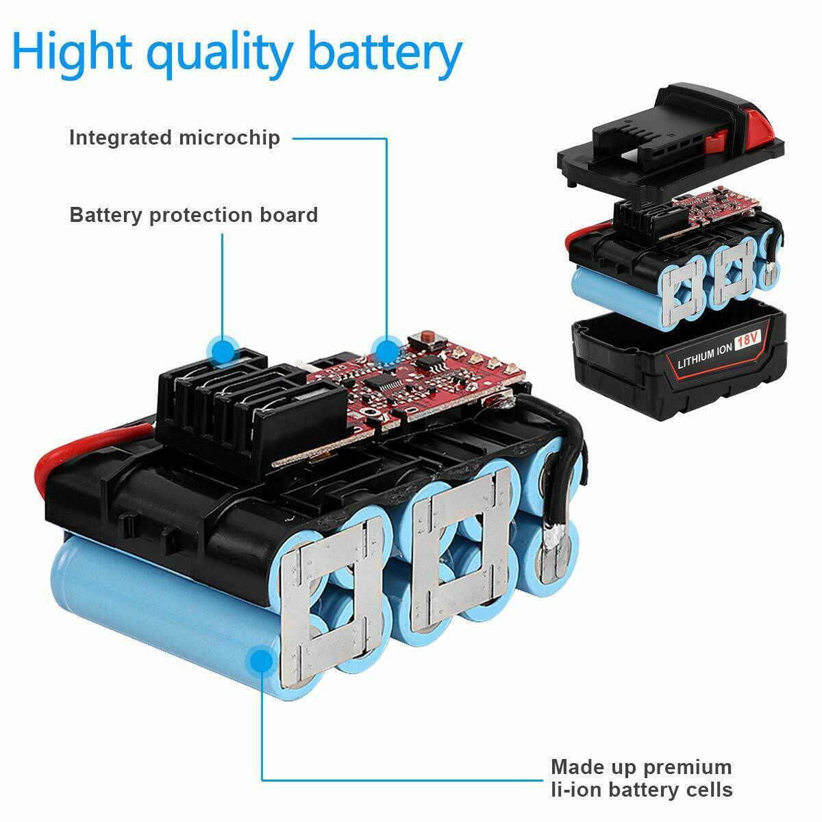 M18 12AH 18V Tool Battery Set Li-Ion For Milwaukee M18B5 48-11-1860 18 Volt US
