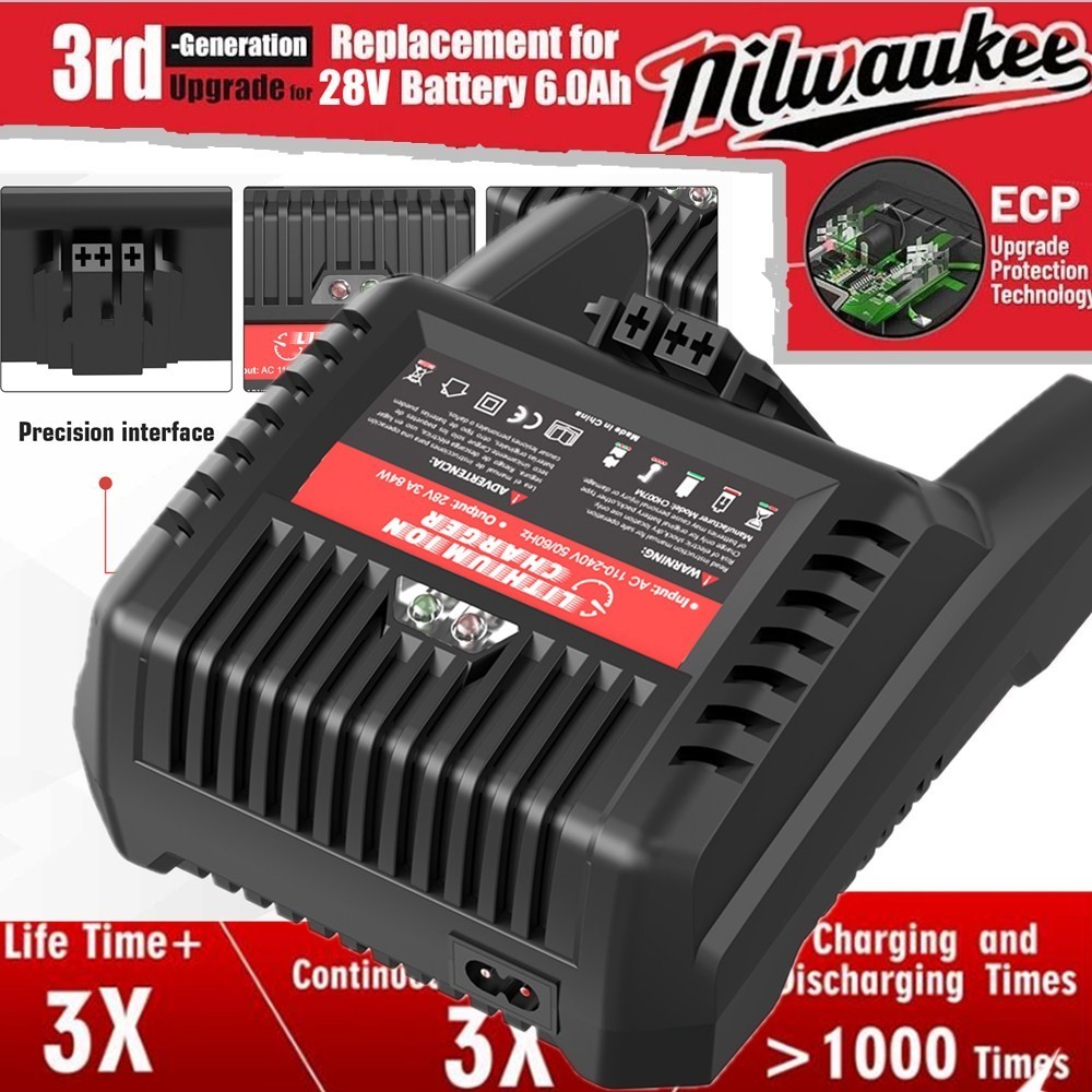 48-59-2819 Rapid Charger For Milwaukee M28 28-Volt Pass-Through Single-Unit