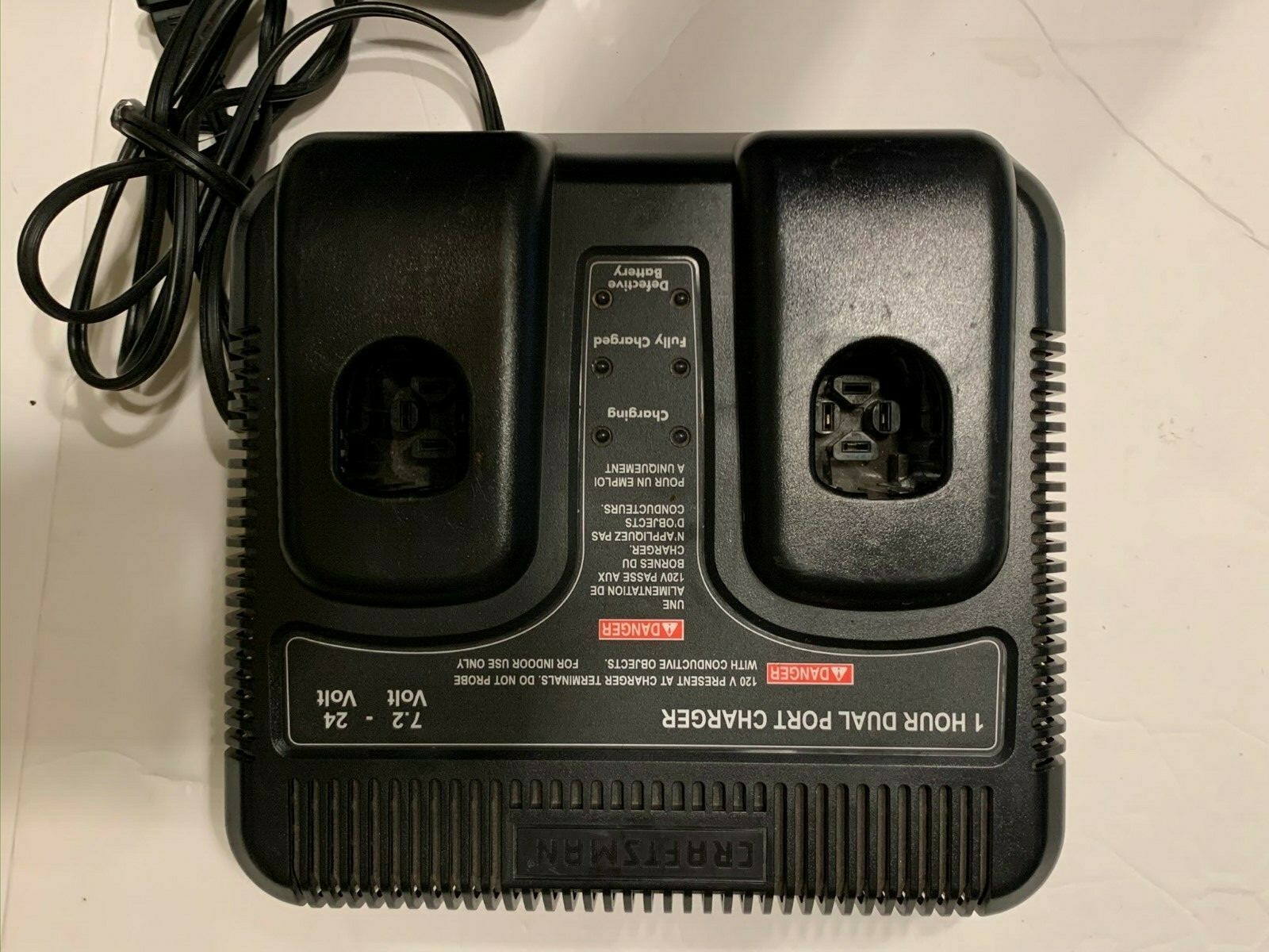 SET 3 CRAFTSMAN 1 BATTERY 2 CHARGERS ONE DUAL PORT & ONE PORT 1 HOUR CHARGERS