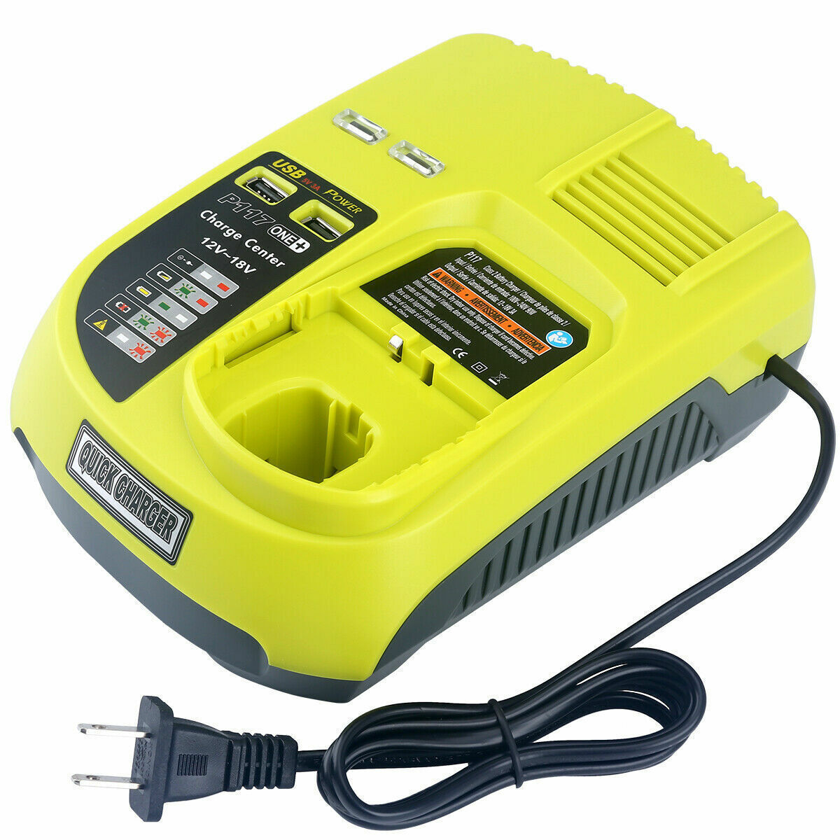 12V-18V P117 Charger for Ryobi ONE+ P108 P100 P104 Lithium & NiCD & NiMH Battery