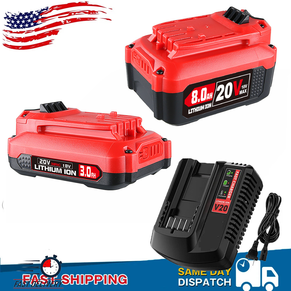 Battery / Charger For Craftsman 20 Volt V20 3.0Ah Li-ion CMCB201 CMCB204 CMCB202