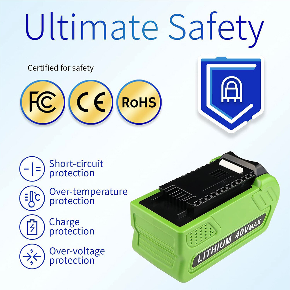2PACK MAX 40V 8.0Ah For Greenworks G-MAX Lithium Battery 29472 29462 29252 20202