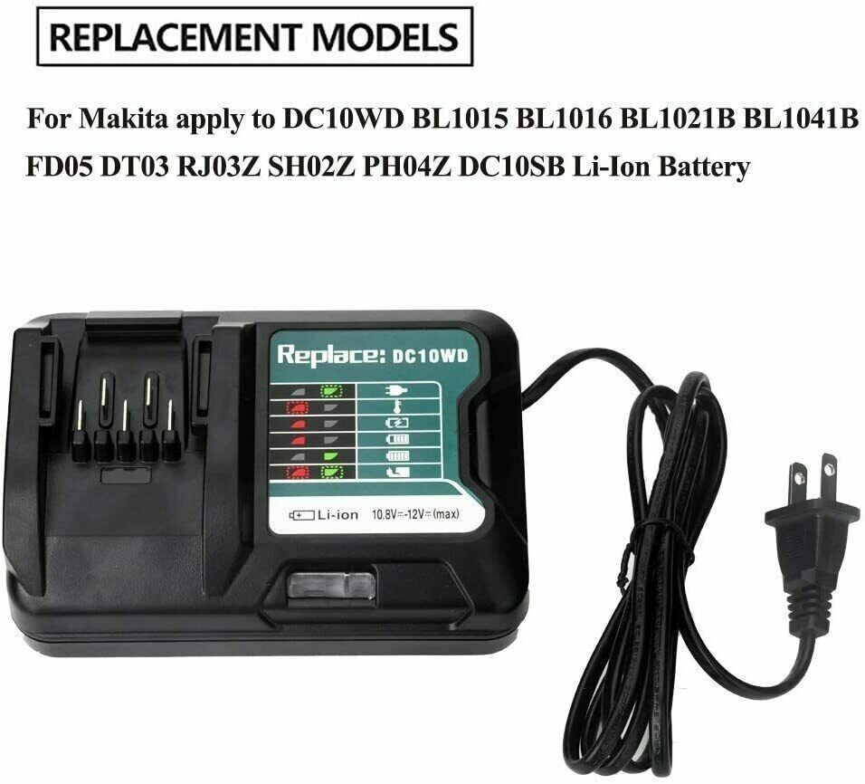 Battery Charger Replace For MAKITA 10.8V 12V DC10WD BL1015 BL1016 BL1021B BL1041