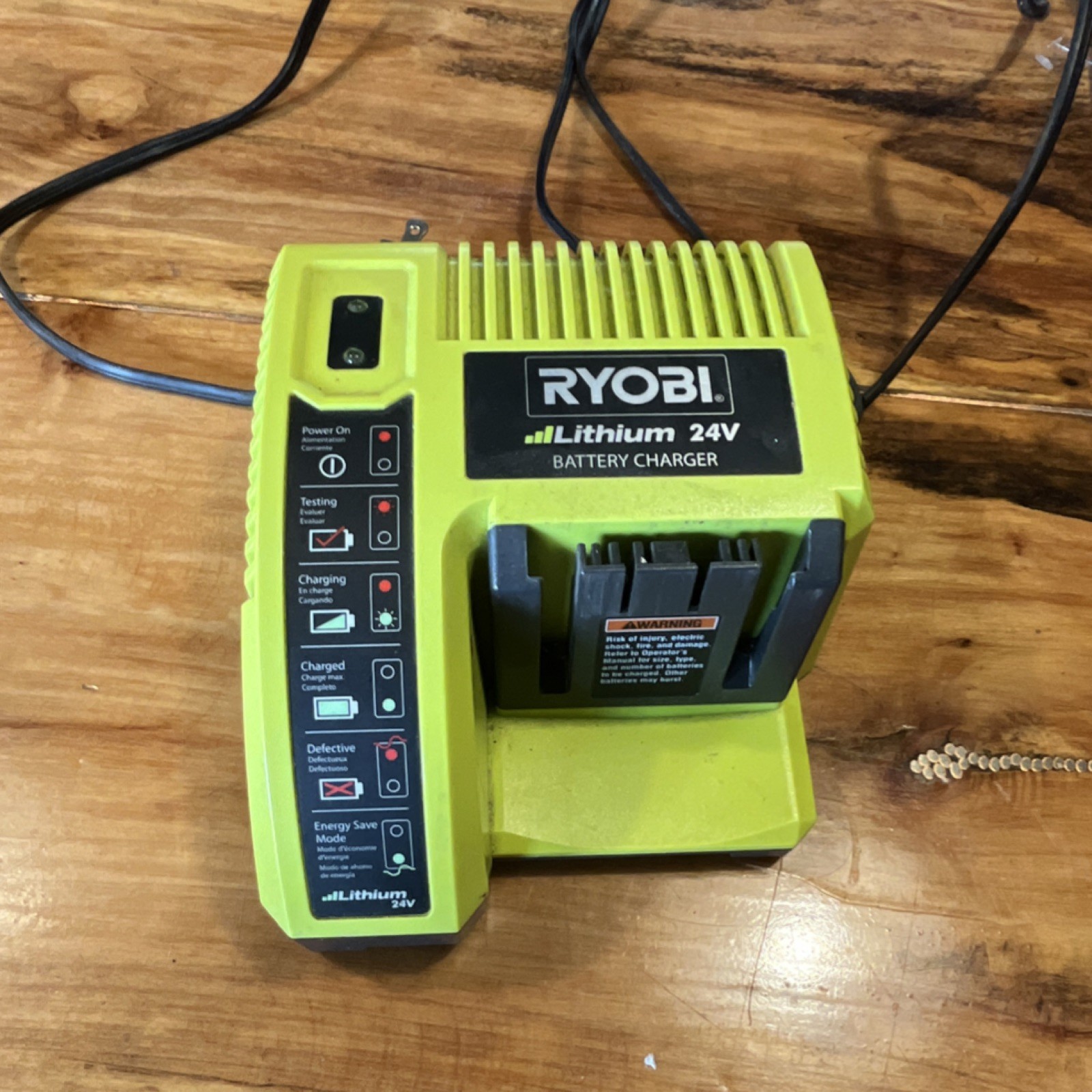 RYOBI OP140 24V Lithium Battery Charger, Green, Charges 1 Battery