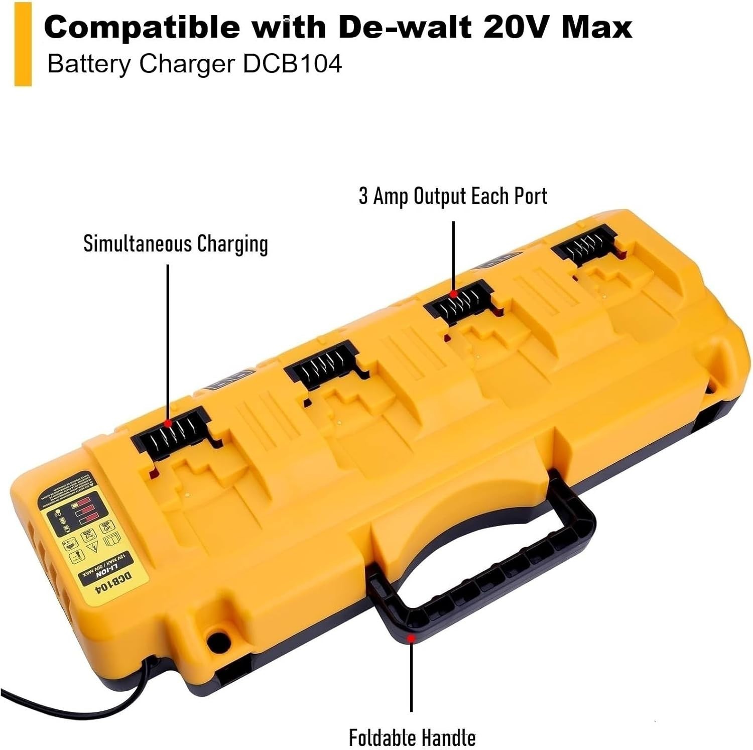 Dewalt DCB104 20V Max 4 Port Rapid Battery Charger Compatible Charger