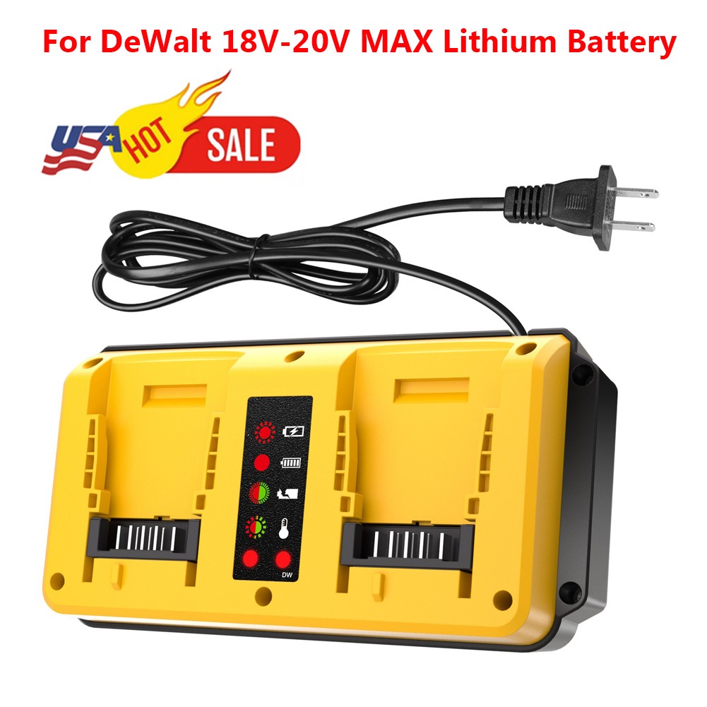 Dual Ports 90W Fast Charger for DeWalt 18V-20V MAX Lithium Battery DCB203 DCB204