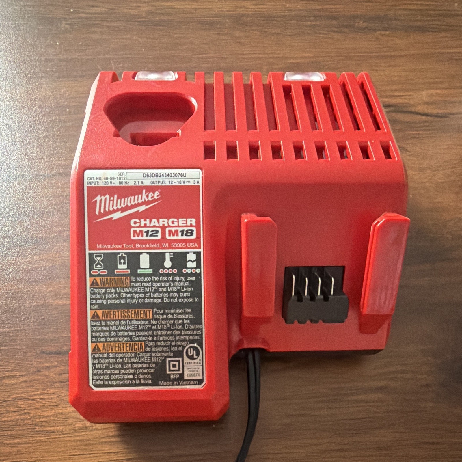 3.0A 18V Fast Charger For Milwaukee For M18 Battery Charger 12 Volt 48-59-1812