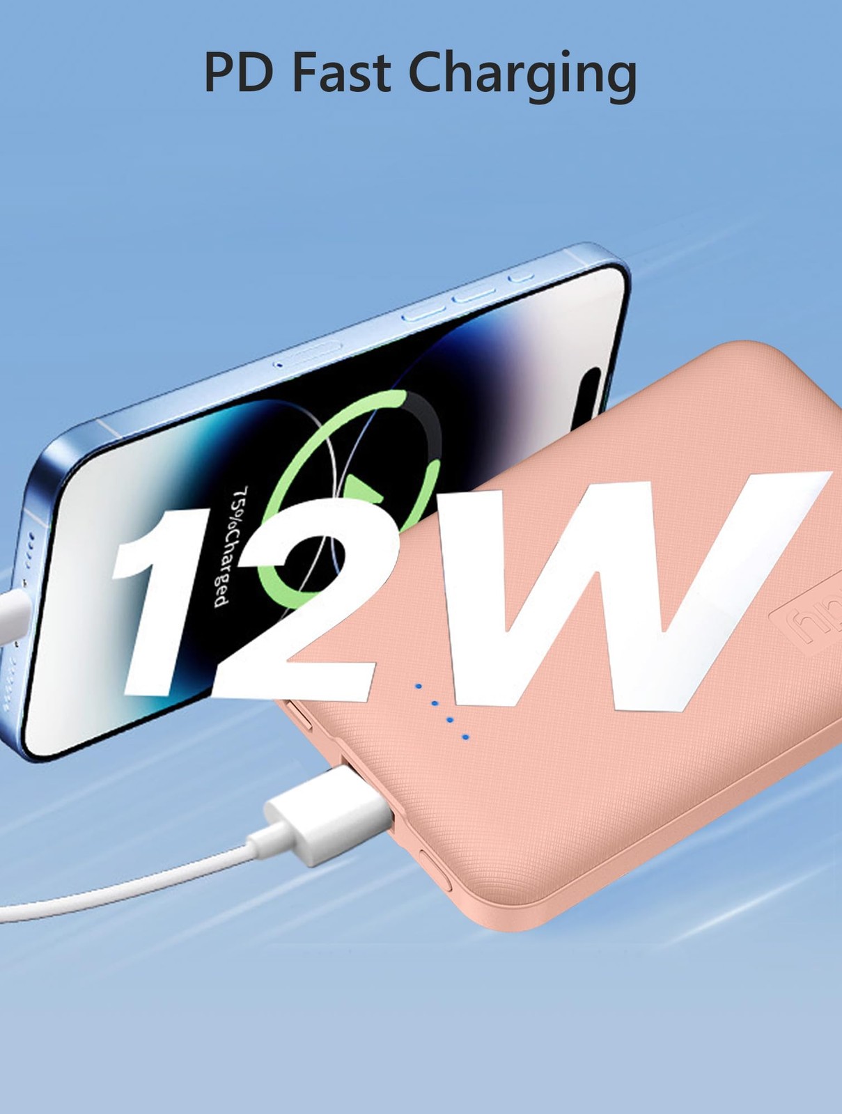 Miady 2-Pack 5000Mah Mini Portable Charger 5V 2.4A Usb-C Output Charging