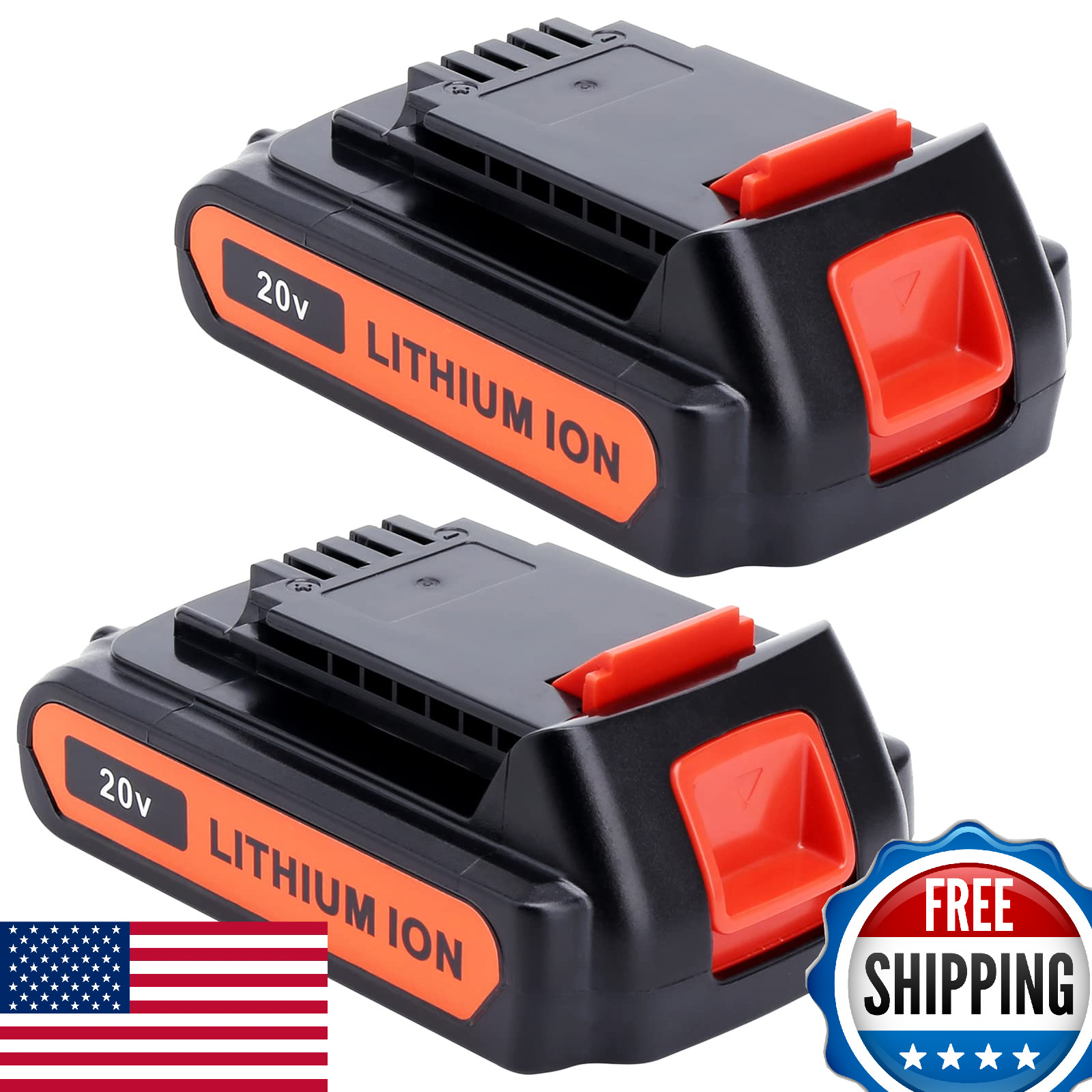 Lasica 2Pack 4.0Ah 20V MAX LBXR20 Compatible with Black and Decker Weed Eater 20