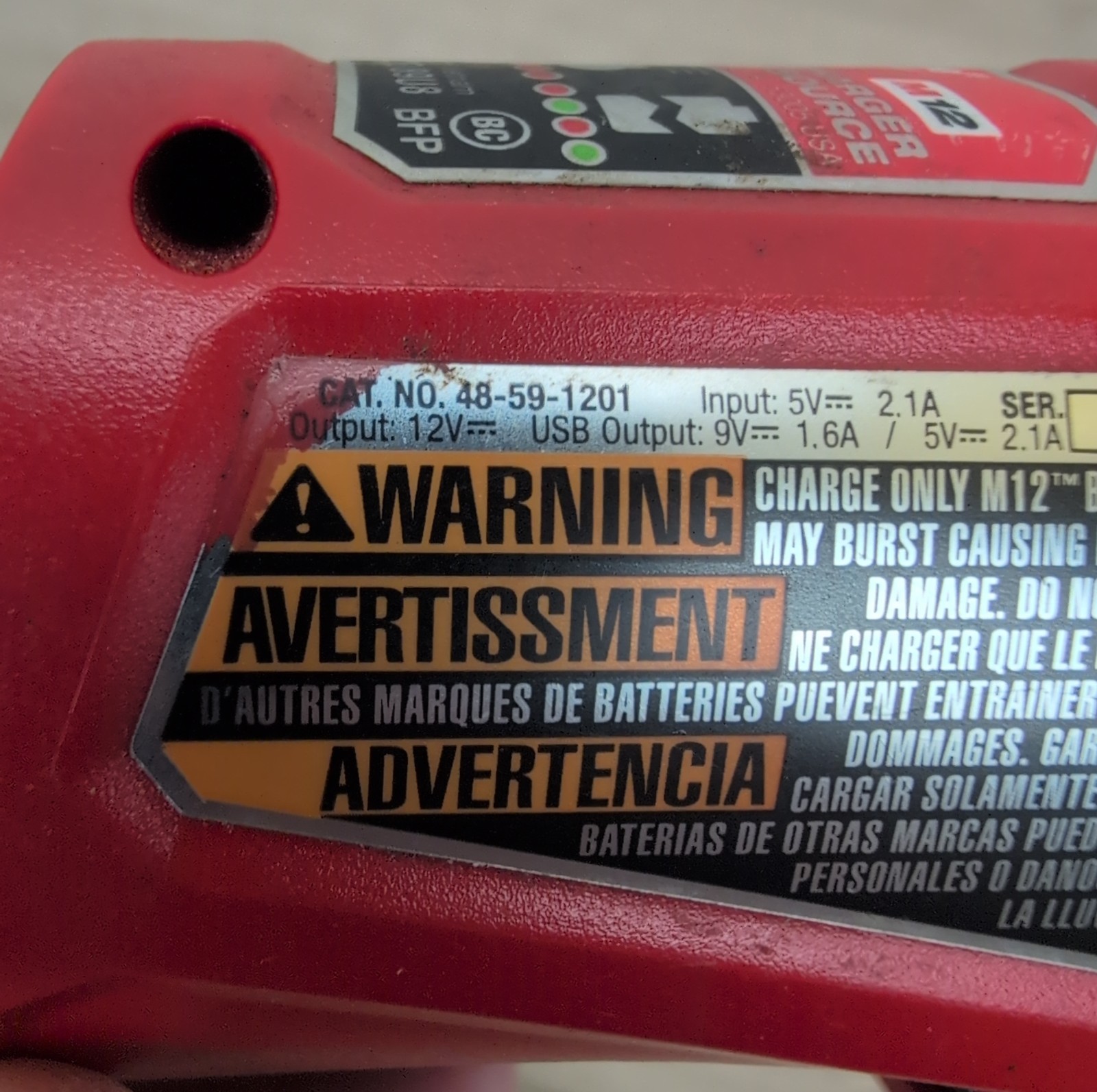 Milwaukee M12 Compact Charger and Power Source 12 Volt, Model 48-59-1201 Tested