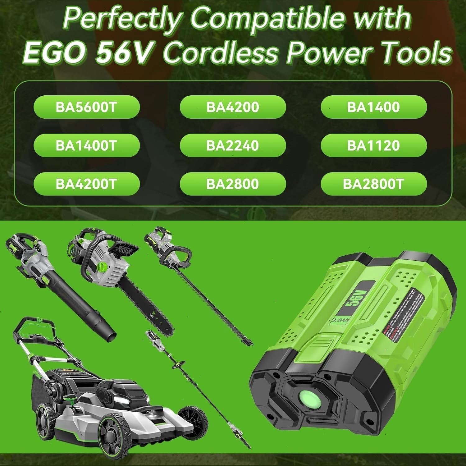 For Genuine EGO 56V 5Ah/9Ah Battery BA5600T BA2240 BA2800T All 56Volt Tool Power