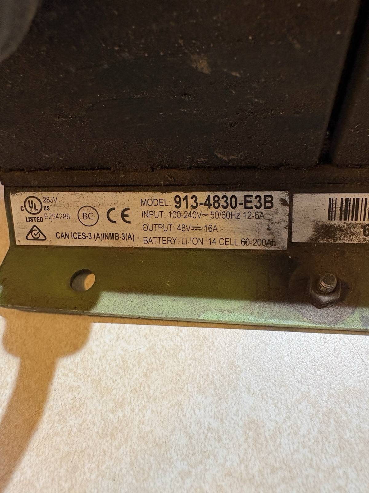 Delta-Q 48V 16A Lithium” Model Number: 913-4830-E3B Parts Only Read