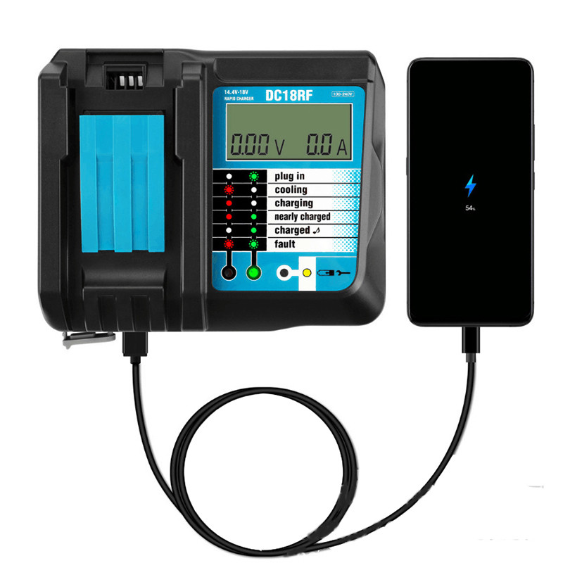 Makita DC18RF 14.4/18V Li-Ion Battery 3.5A Replace Digital Display Smart Charger