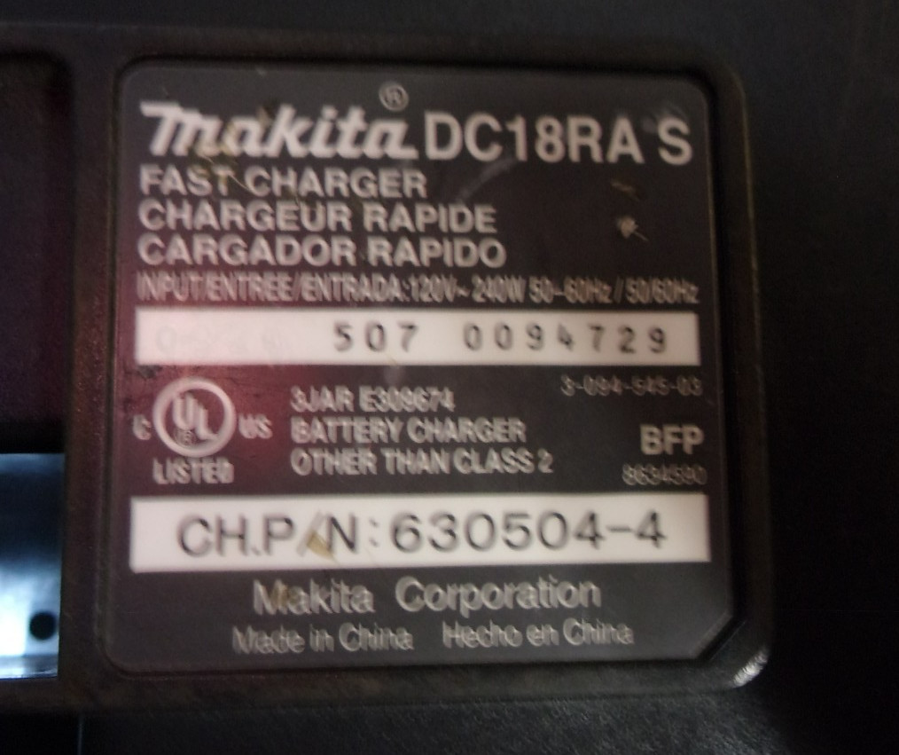 Tested, working Makita 18v battery charger- (DC18SC) Ni-MH & Li-ion 7.2-18V LXT