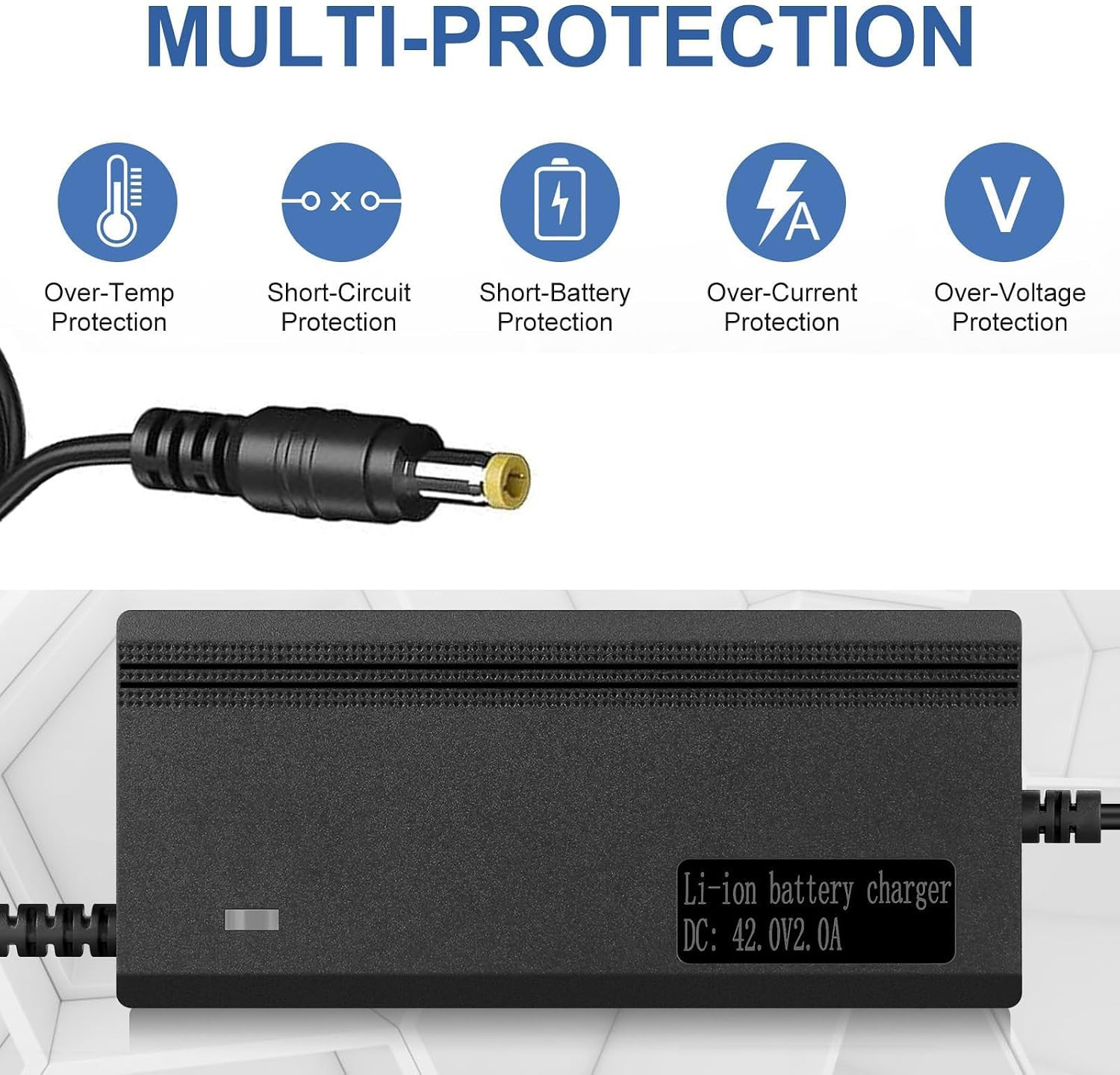 54.6V 2A Electric Charger for 48V 13S Lithium Battery Rad Power, Lectric XP 2.0