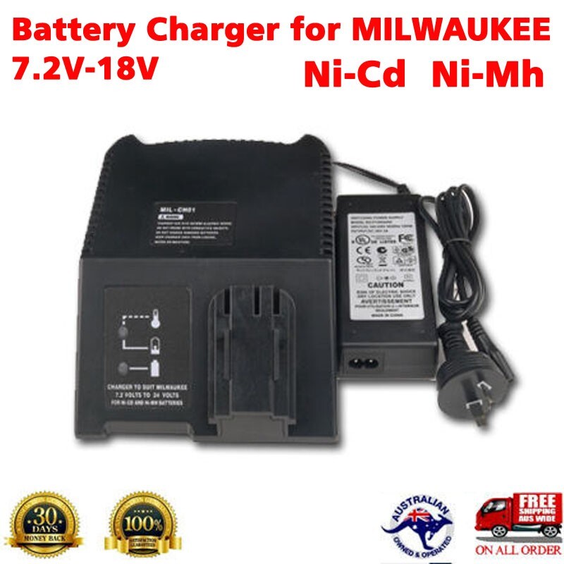 Battery Charger for MILWAUKEE AEG ATLAS COPCO 7.2V-18V 12V 14.4V Ni-MH Ni-Cd