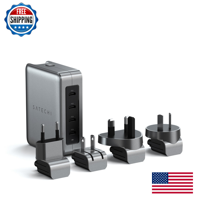 Satechi 145W Gan Travel Charger 4-Port Gan Usb C Charger 2 Usb-C Pd 3.1