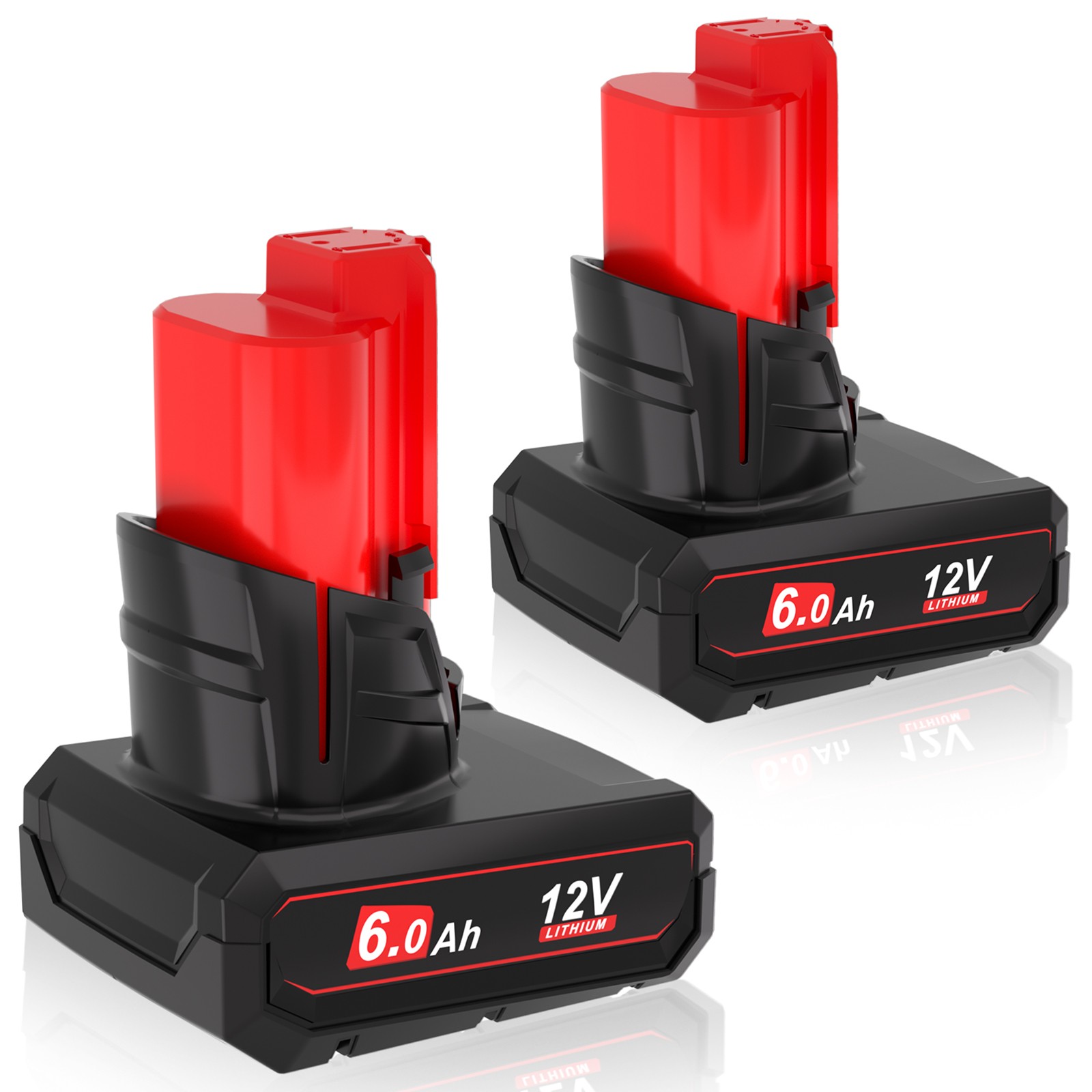 2Pack 6.0Ah Battery For Milwaukee for M12 LITHIUM Extended Capacity 48-11-2460