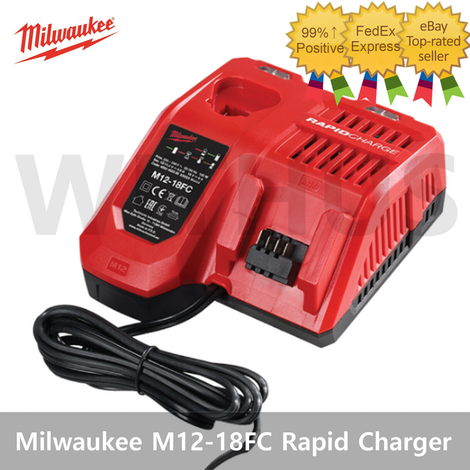 Milwaukee M12-18FC Rapid Charger for M12 & M18 12V 18V – 220V Bulk Pack