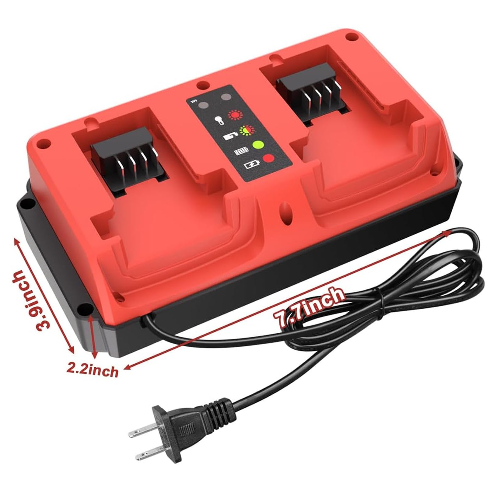 18V Battery Charger Dual Ports Charging Station for Milwaukee 18V Li-Ion Battery