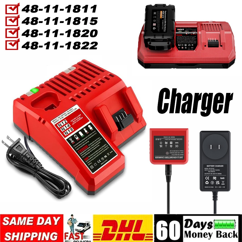 For Milwaukee For M18 For M12 Tool Battery 12V-18V Lithium Battery Rapid Charger