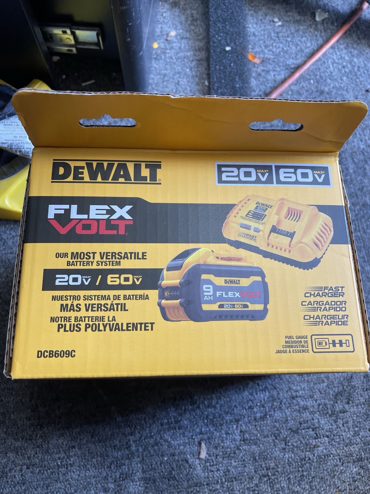 DEWALT FLEXVOLT DCB609C Yellow 20V/60V Battery Included + Charger Kit ( New)