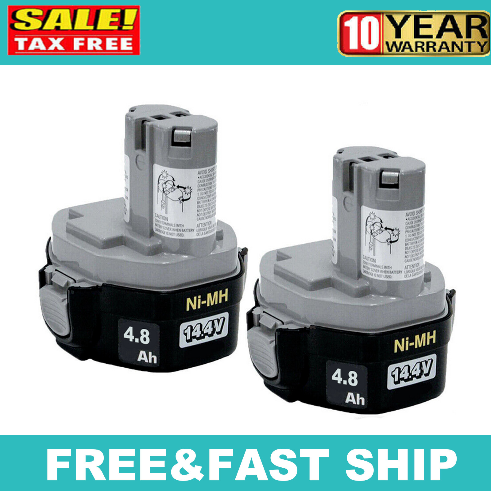 2Pack For Makita 4800mAh 14.4V 1420 PA14 Battery 1422 1433 1434 1435 192699-A
