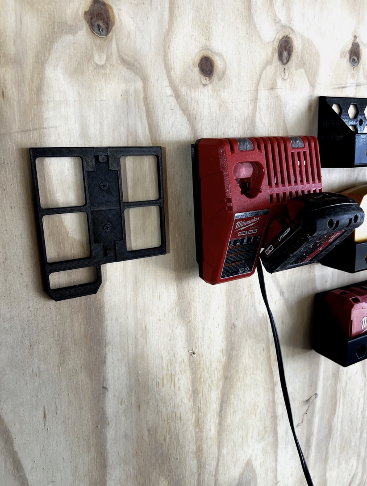 Wall Mount Bracket for Milwaukee M12/M18 Charger 48-59-1812 | Durable 3D Printed