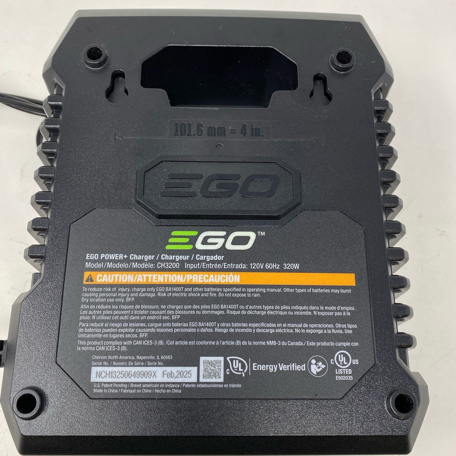 EGO Power+ CH3200 56V 320W Charger – Black