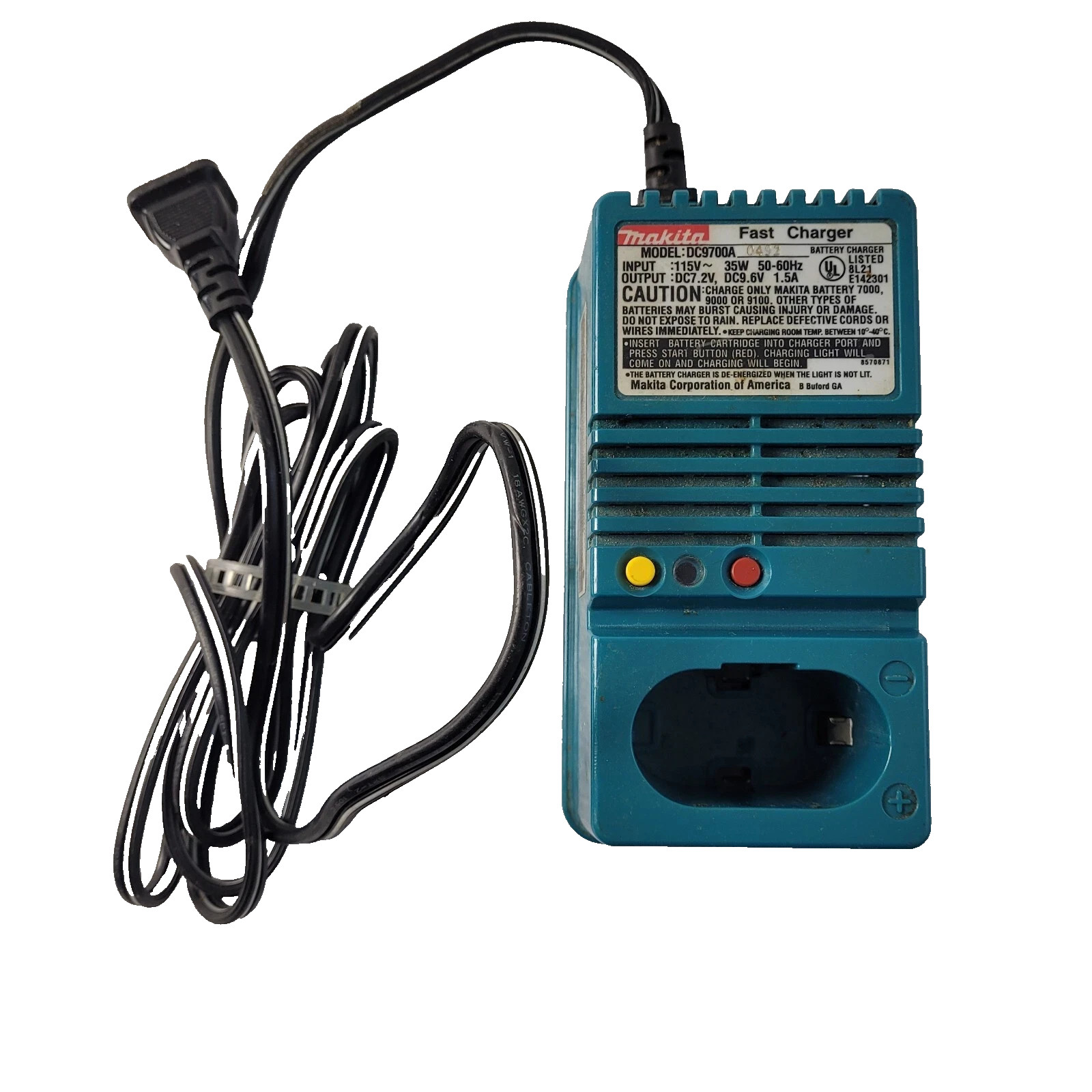 Makita Fast Charger DC9700A Input 115v Output DC7.2v, DC9.6v