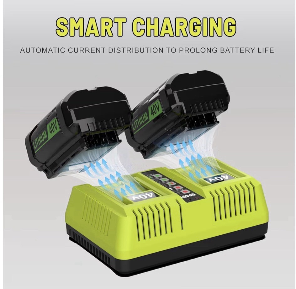 40V Dual Port OP401 Charger for Ryobi OP4040 OP4026 OP40601 Rapid Charger
