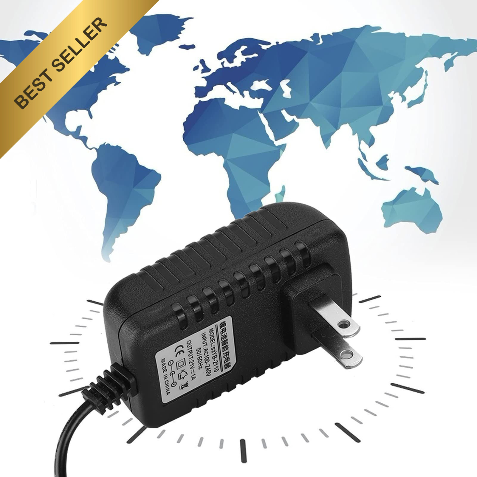 21V 1A Lithium Battery Charger Adapter For 18V 20V String Trimmer Tool US Plug