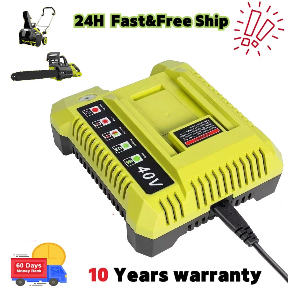 2X Battery & Charger For Ryobi 40V With LED Lithium-Ion 40-Volt OP406VNM OP40602
