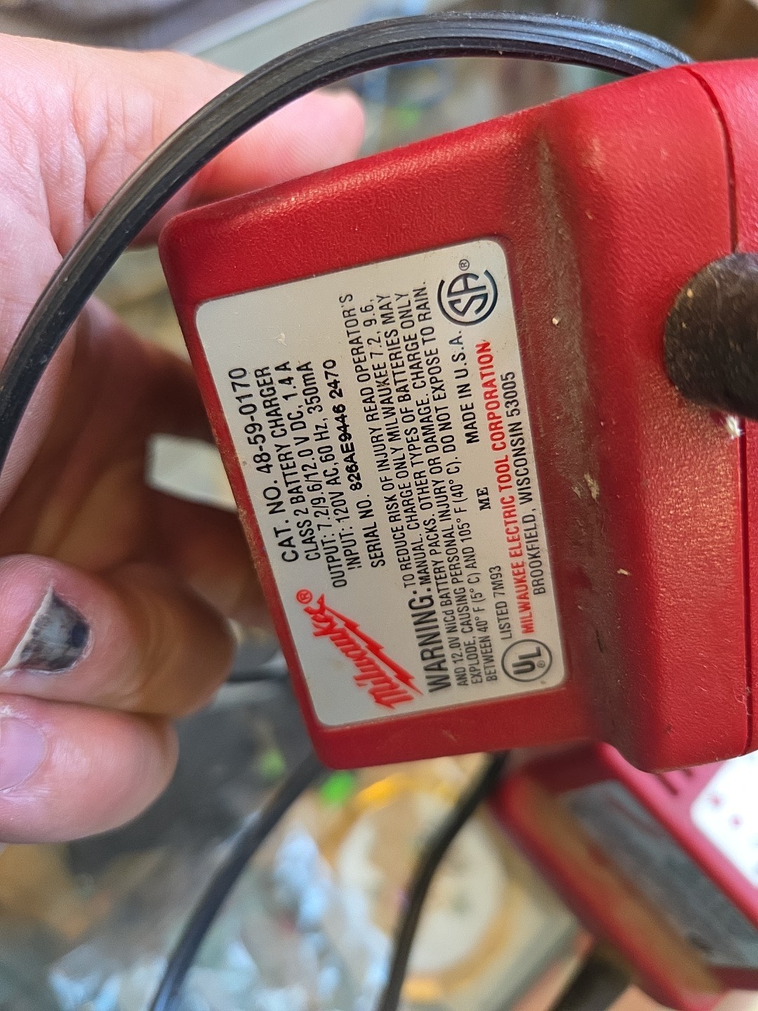 2 Milwaukee Smart Start Battery Charger 48-59-0170 7.2V, 9.6V, 12.0V – UnTested