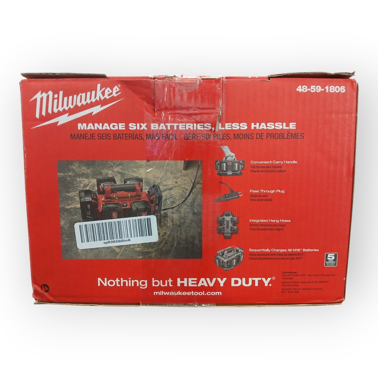 Milwaukee 48-59-1806 M18 Six Pack Sequential Charger 18 Volt 6 Ports – Untested