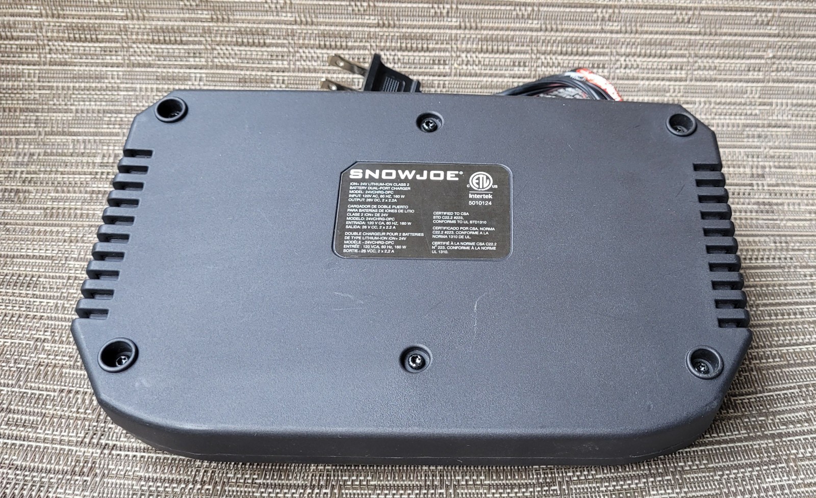 Snowjoe ion+ 24V Lithium-ion Class 2 Battery Dual Port Charger 24VCHRG-DPC-2